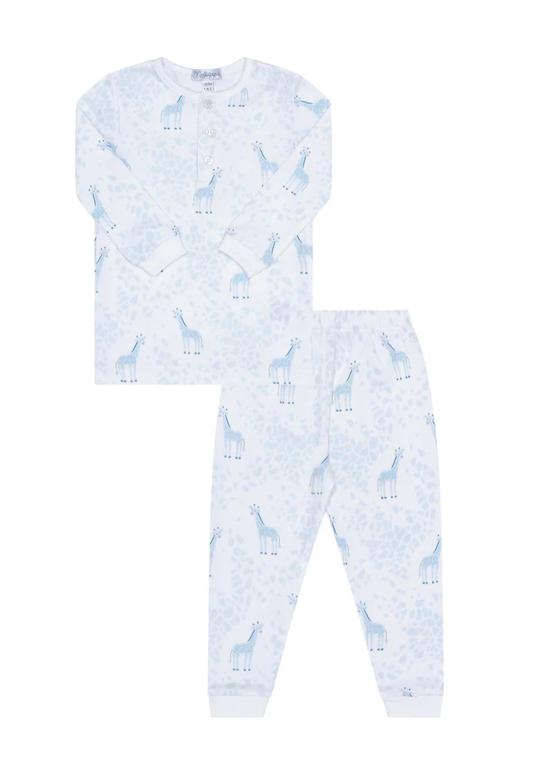 Blue Giraffe Print Pajamas