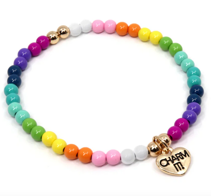 Charm It Gold Stretch Bead Bracelet