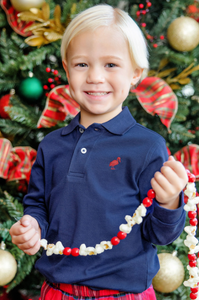 Long Sleeve Prim and Proper Polo in Nantucket Navy