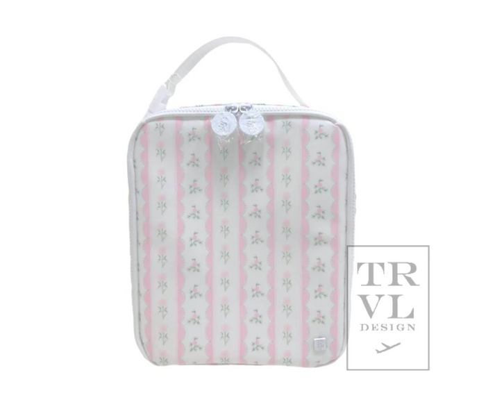 Insulated Lunch Bag- Ribbon Floral Pink