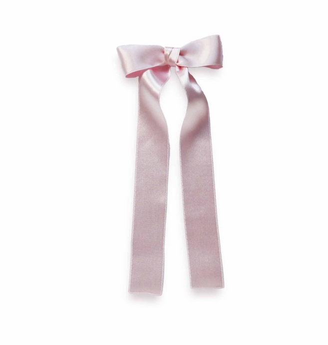 Satin Long Tail Bow-Snap Clip 6.5 inches