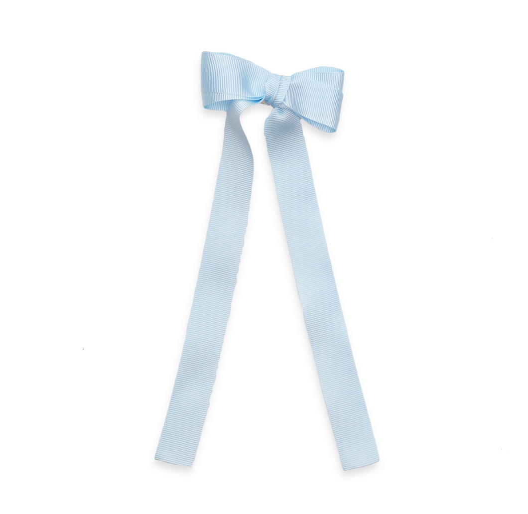 Grosgrain Long Tail Bow-Snap Clip 6.5 inches