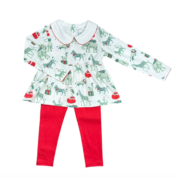 Play Shirt w/ Leggings - Christmas Safari