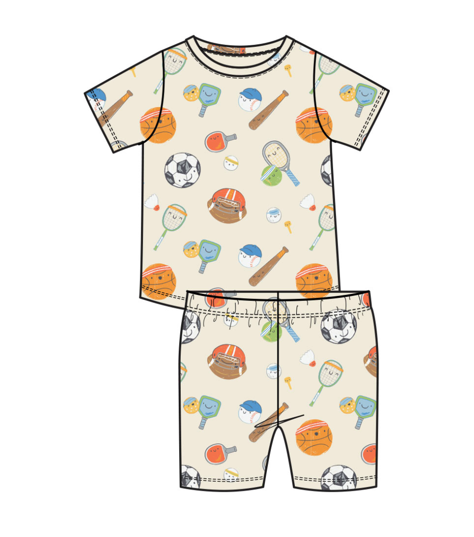 Sports Ball Friends Loungewear Short Set