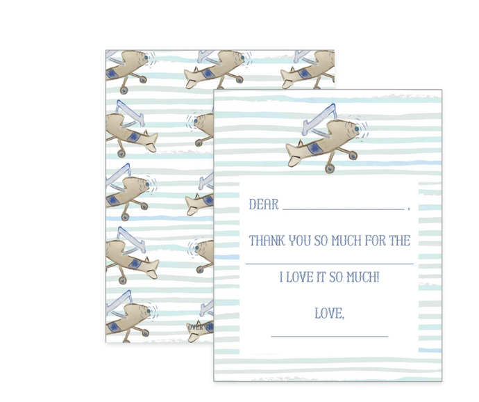 Children's Airplane Thank You Notecards