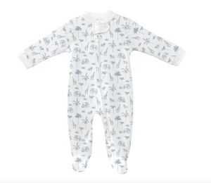 Safari Toile De Jouy Zipper Footie