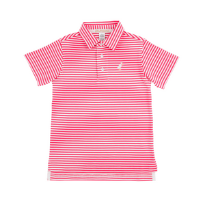 Prim and Proper Polo SS-Palm Springs Punch Stripes/ Multicolor