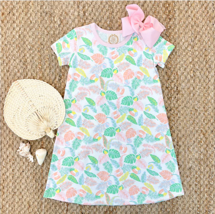 Polly Play Dress Short Sleeve-Happy in Harbour Island/Palm Beach Pink