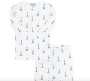Lighthouse Red Print Pajama Set