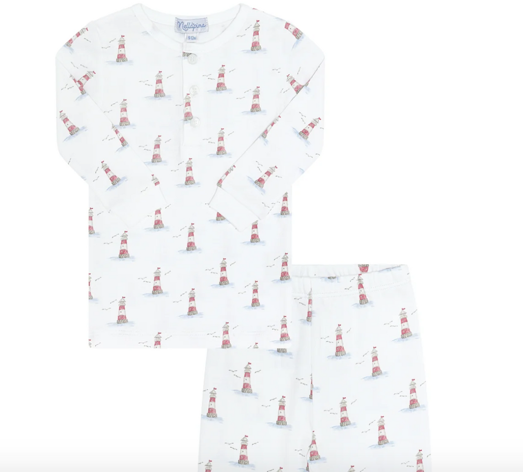 Lighthouse Red Print Pajama Set