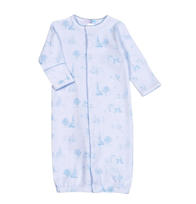 Blue Baby Toile Pima Converter Gown