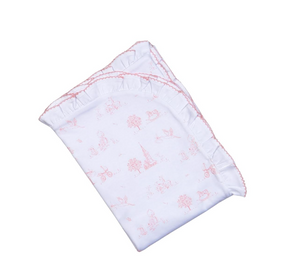 Pink Baby Toile Pima Receiving Blanket