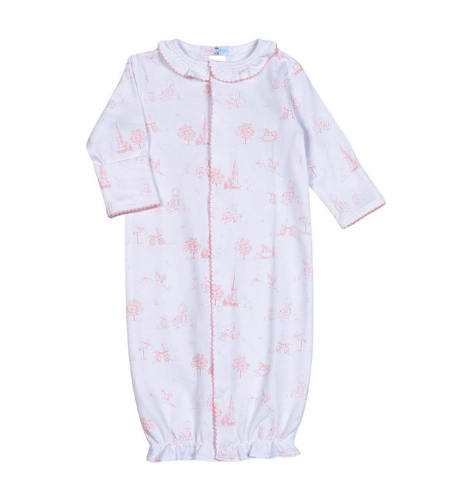 Pink Baby Toile Pima Converter Gown