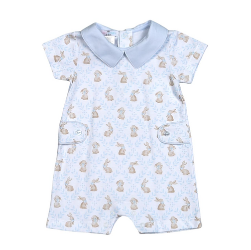 Blue Bunnies Pima Romper