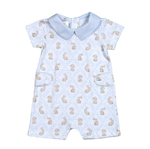 Blue Easter Bunnies Pima Romper