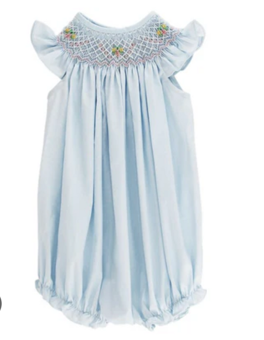 Blue Floral- Bishop Short Romper