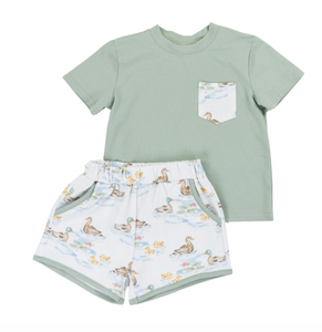 Darling Ducks Boys Play Pocket Short Set