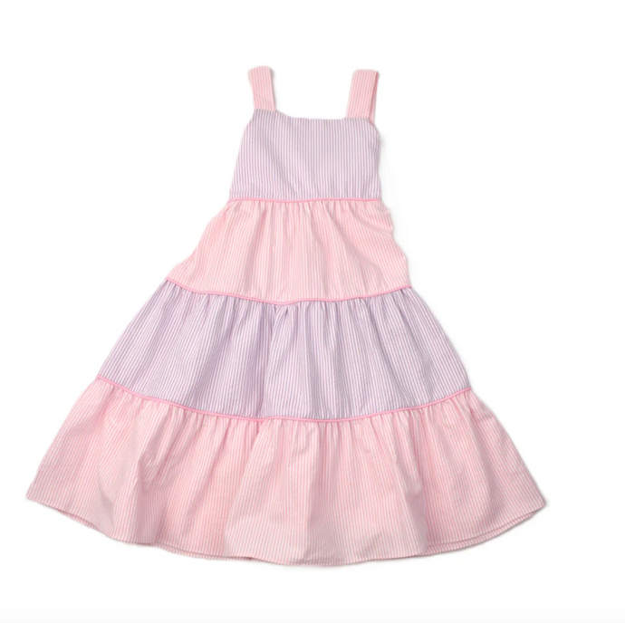 Pink And Lavender Tiered Dress