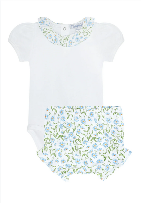 Blue Vines Print Onesie Set