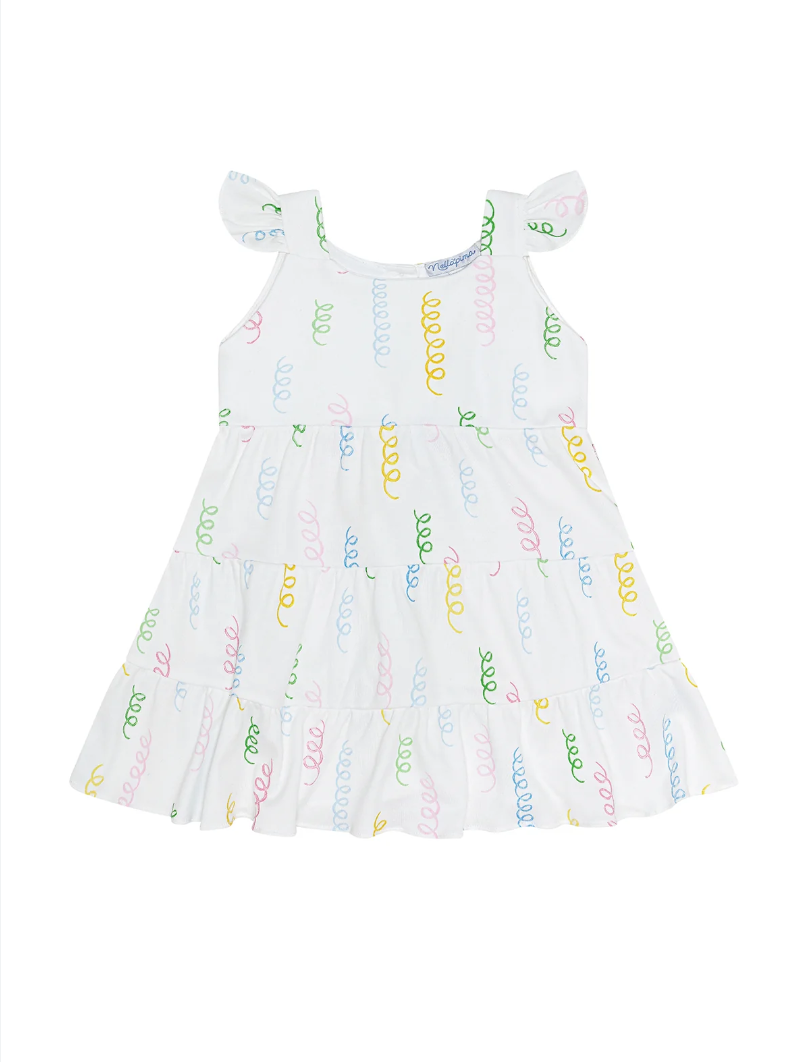 Spirals Print Ruffle Dress