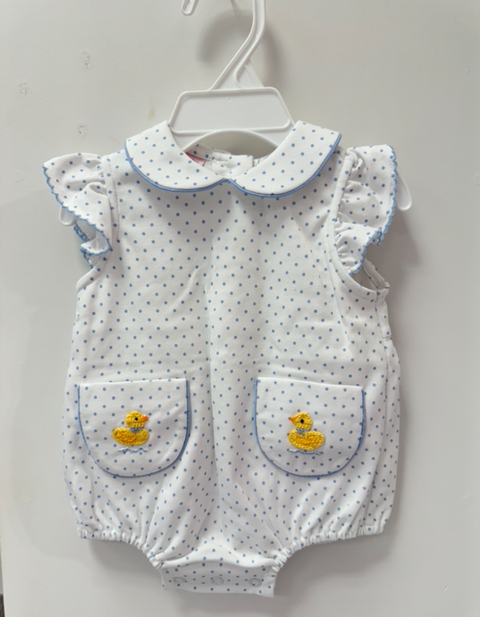 Embroidered Duck Polka Dot Bubble