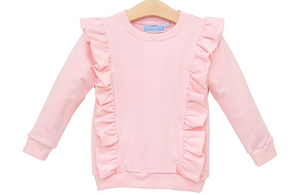 Laura Ruffle Pullover- Light Pink