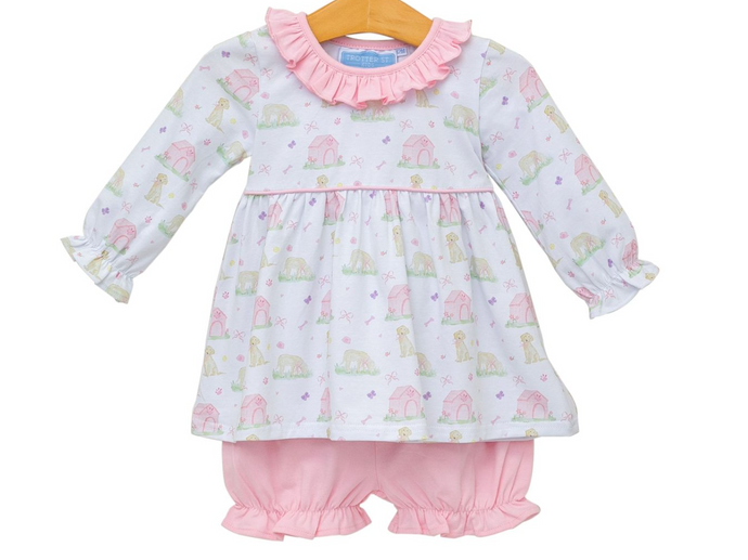 Puppy Pals Ruffle Bloomer Pants Set