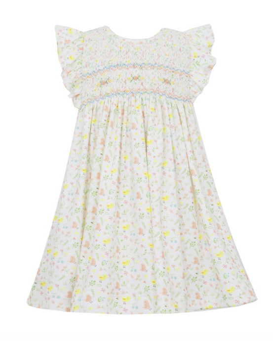 Chick And Birds Smocked Dress