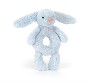 Bashful Blue Bunny Ring Rattle