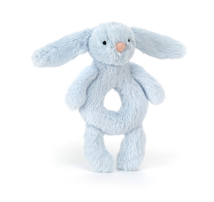 Bashful Blue Bunny Ring Rattle