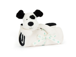 Bashful Black & Cream Puppy Blankie