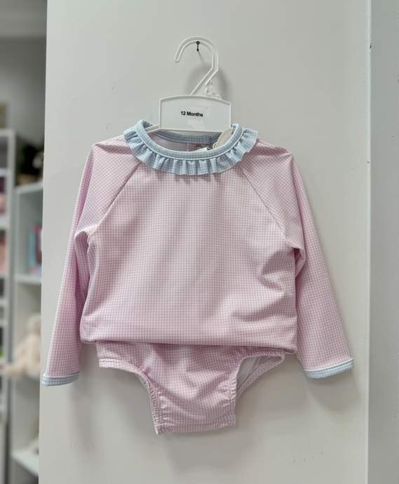 Sun And Sand Rash Guard Set- Baby Pink
