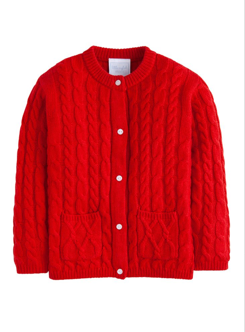 Classic Cashmere Blend Cardigan - Red