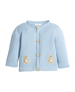 Crochet Cardigan Blue Teddy Bear