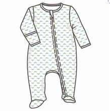 Alligator Pie Printed Zipper Footie