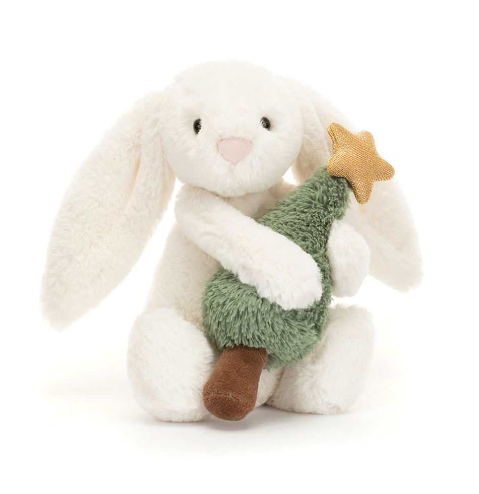 Bashful Bunny with Christmas Tree