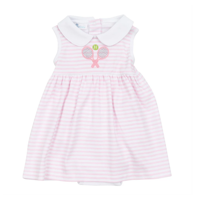 Courtside Cuties Applique Collared S/less Dress Set