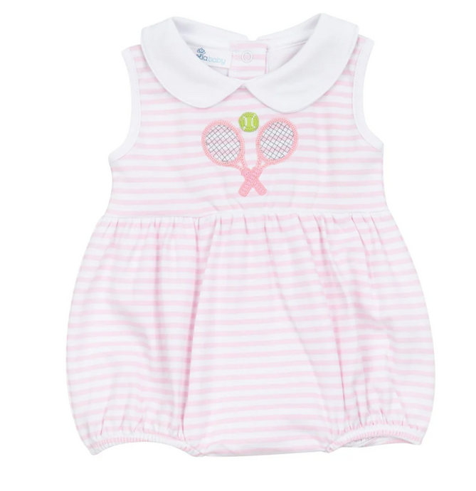 Courtside Cuties Applique Collared S/less Girl Bubble