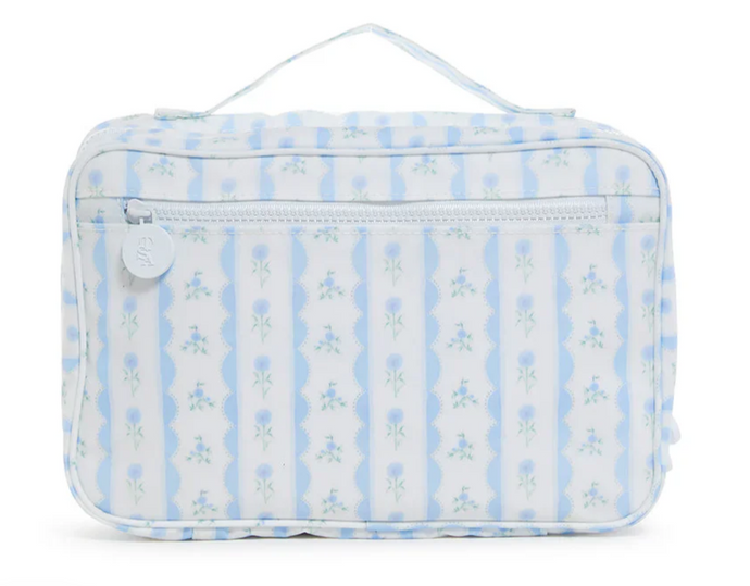 Hanging Toiletry Bag Ribbon Floral Blue