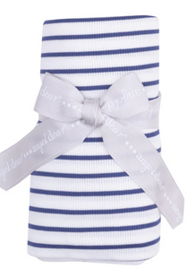 Vintage Stripe- Blue Swaddle Blanket