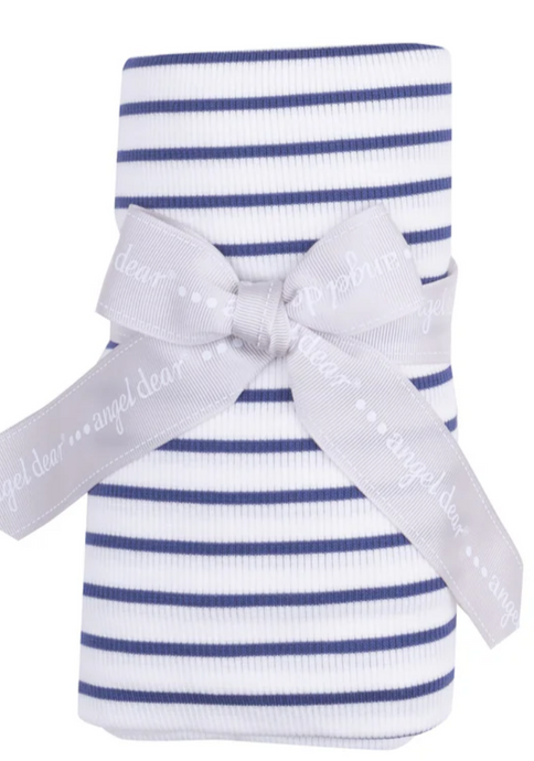 Vintage Stripe- Blue Swaddle Blanket