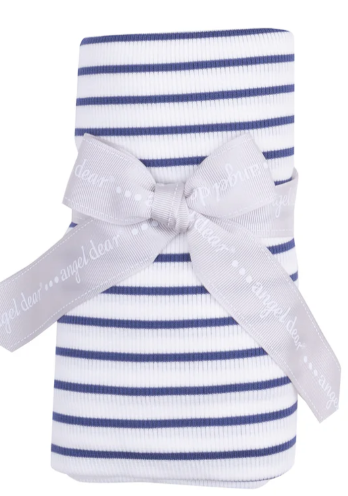 Vintage Stripe- Blue Swaddle Blanket