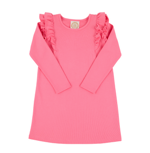 Long Sleeve Ruehling Ruffle Dress in Romany Rose