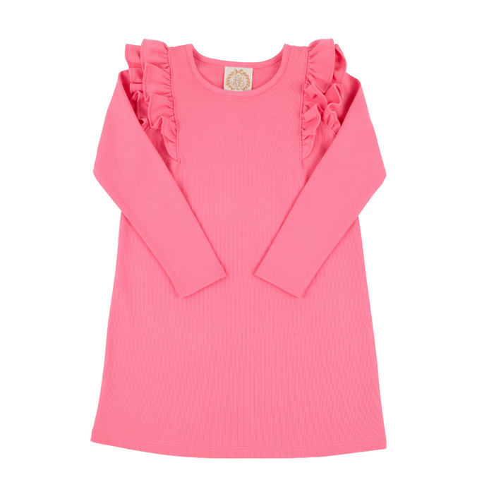 Long Sleeve Ruehling Ruffle Dress in Romany Rose