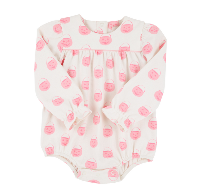Long Sleeve Penny's Play Bubble in Vintage-Prep Pumpkin Pails (Sandpearl Pink)/Sandpearl Pink
