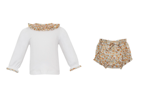 Orange Floral Bloomer Set