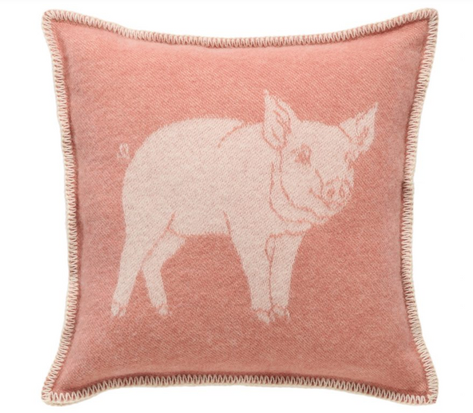 Piglet Pink Pure Wool Pillow Cover
