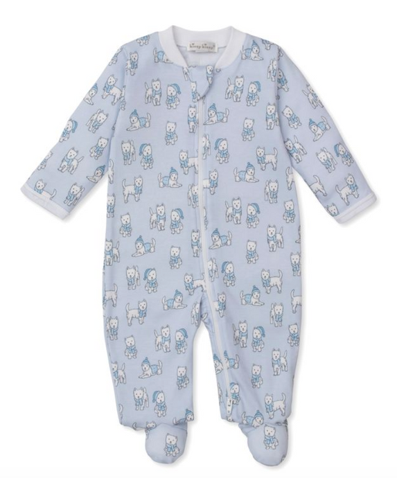 Pack of Pups Zipper Footie - Blue