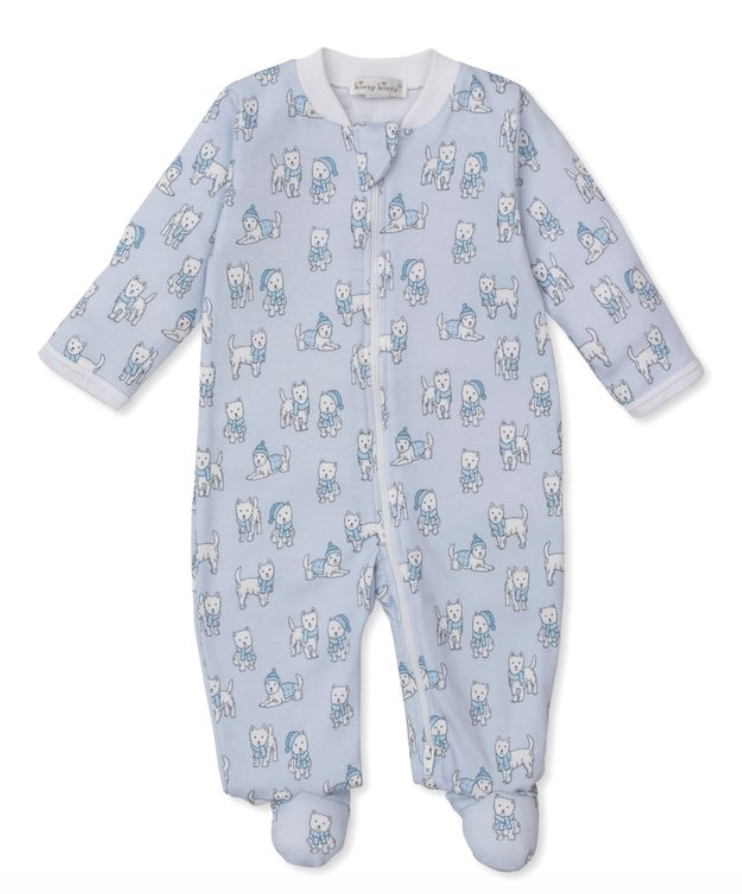 Pack of Pups Zipper Footie - Blue