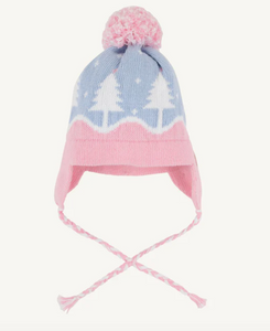Parrish Pom Pom Hat in Beale Street Blue/Palm Beach Pink/Trees